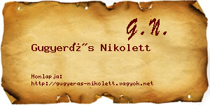 Gugyerás Nikolett névjegykártya